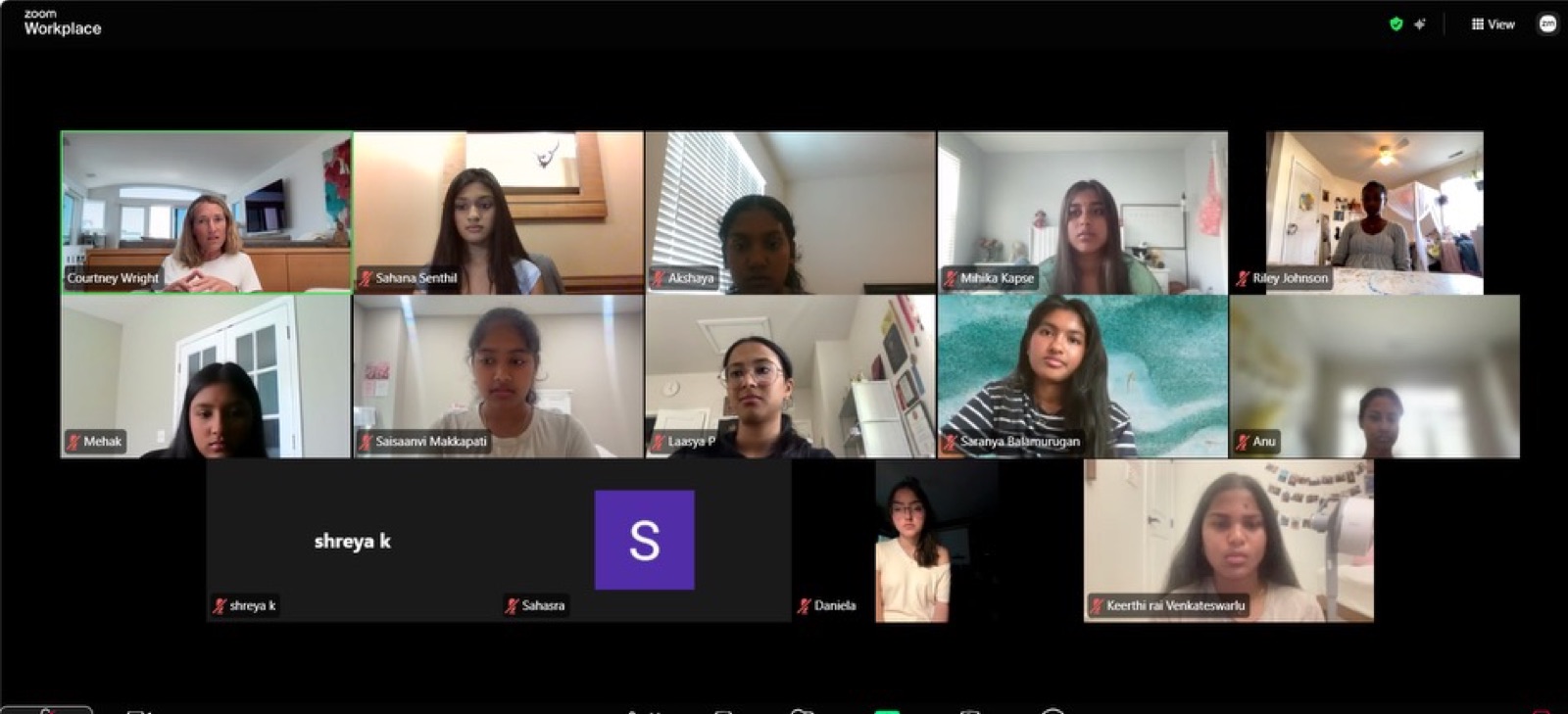 Virtual session with speakers and students
